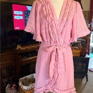 Twenty Pink Ruffled Women's midi dress